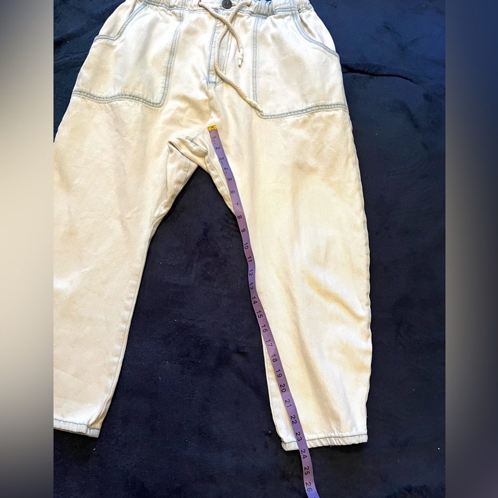 One Teaspoon Light Wash Boyfriend Jeans with Drawstring Waist - Picture 10 of 13